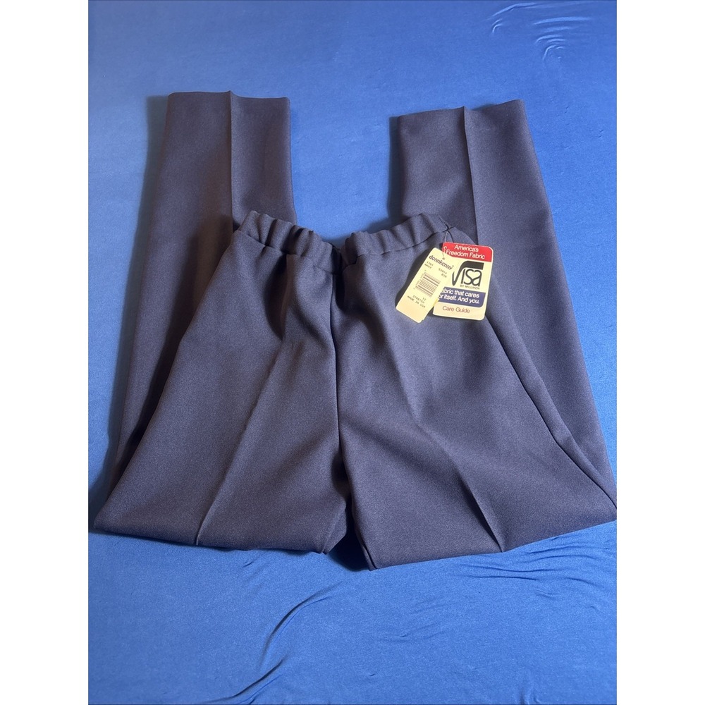 DonnKenny Woman Sz 12 Stretch Pants Navy Blue Slacks Vintage New Grandma Core